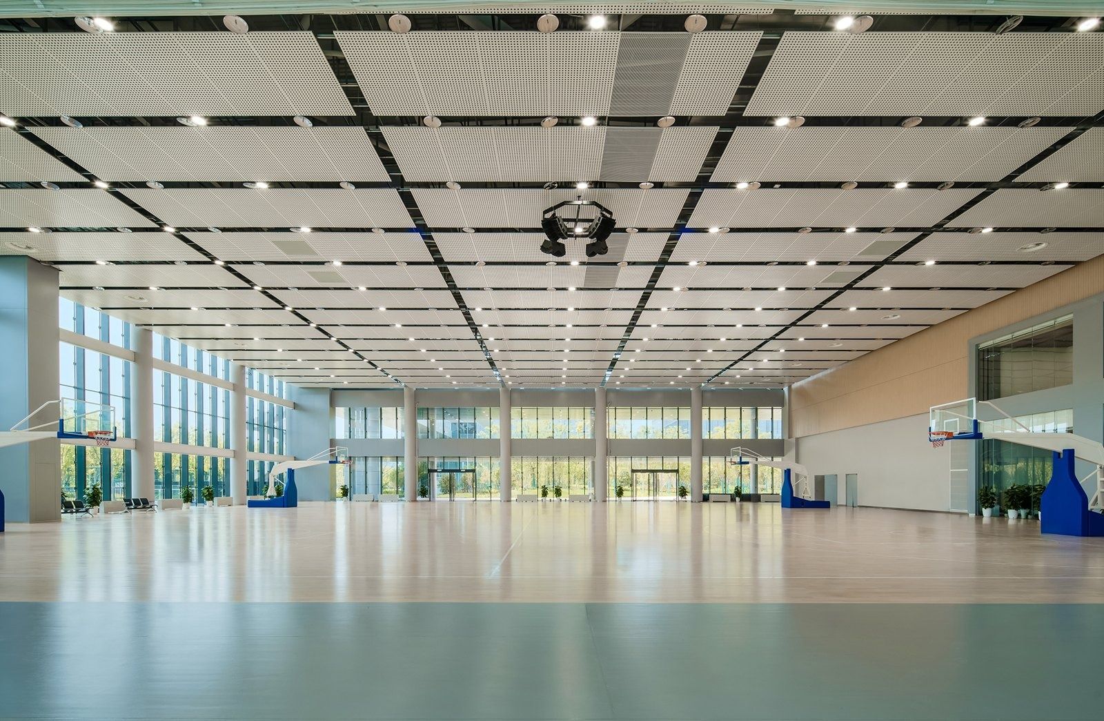 Alibaba Group: Large sports hall with a polished floor