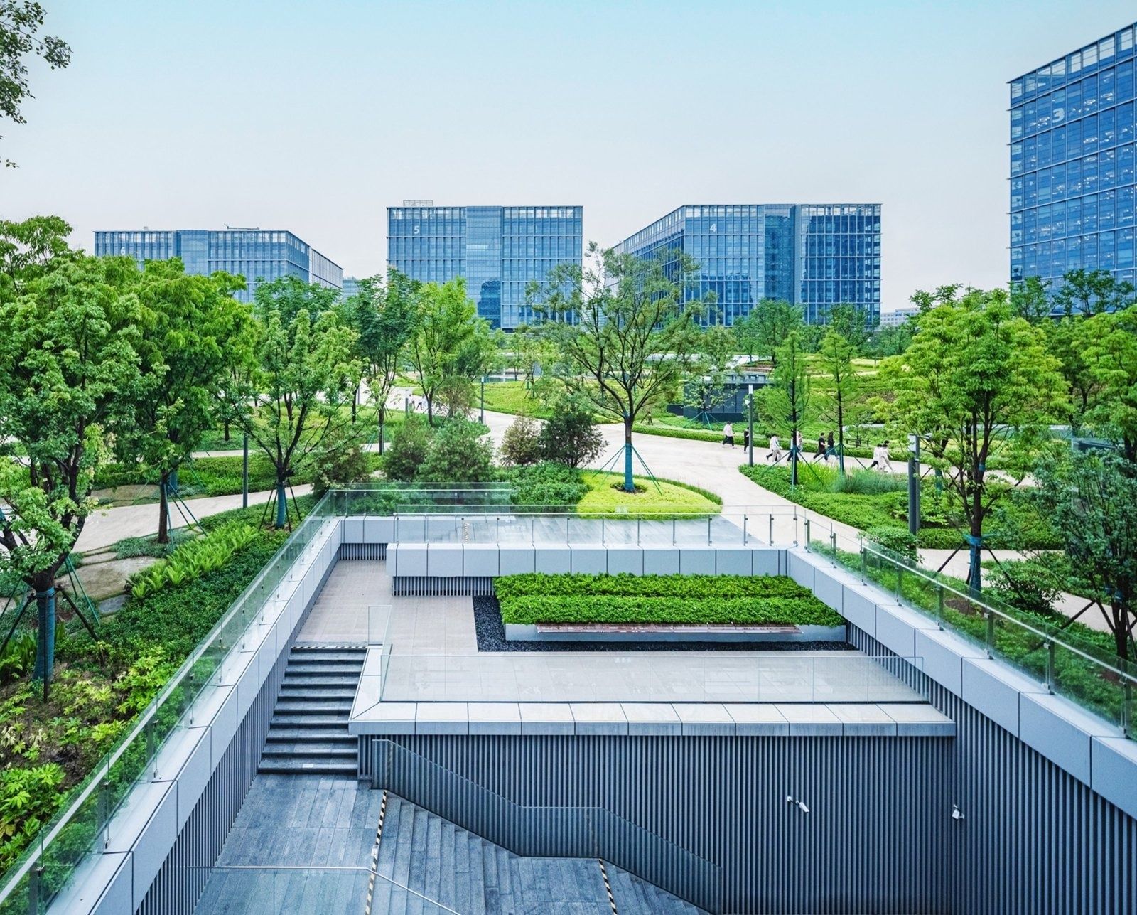 Alibaba Group: Sunken courtyard surrounded by trees