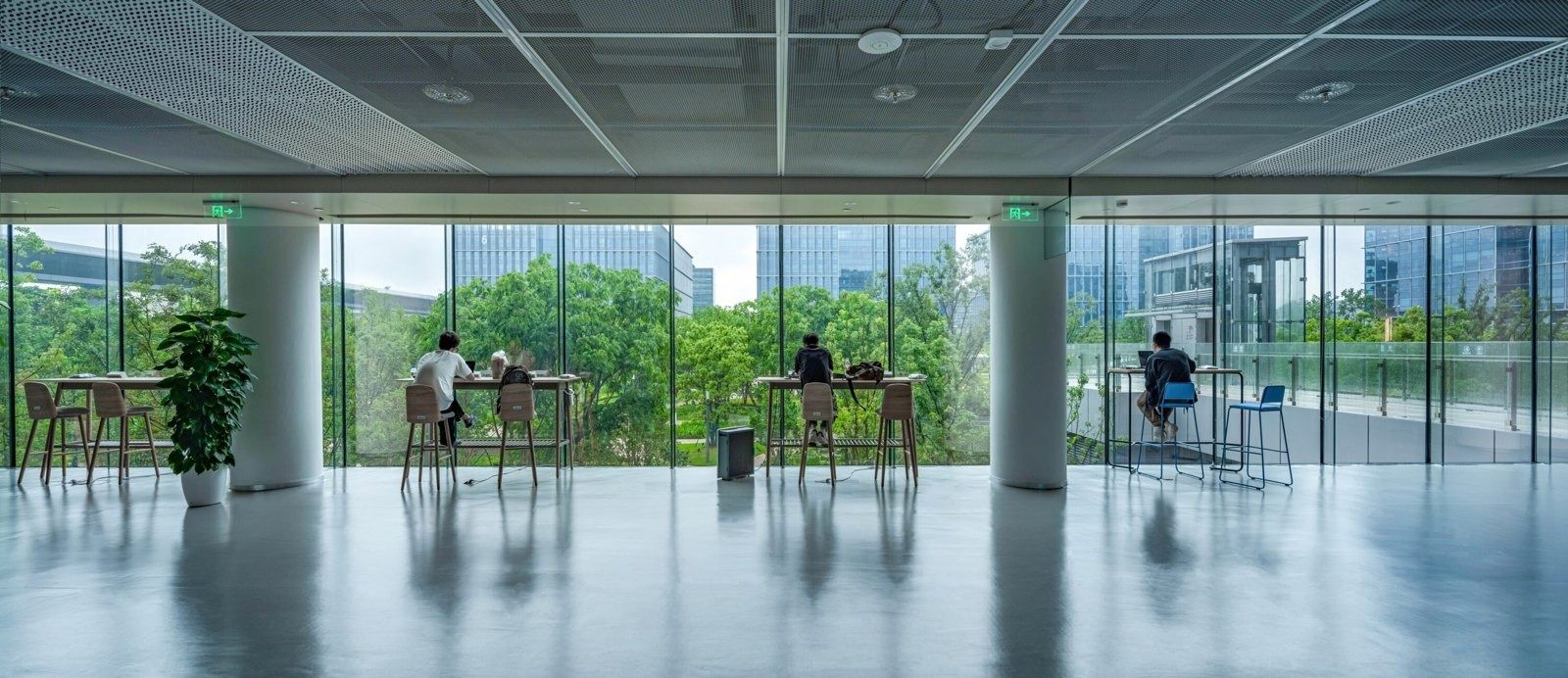 Alibaba Group: Workspace with windows onto greenery