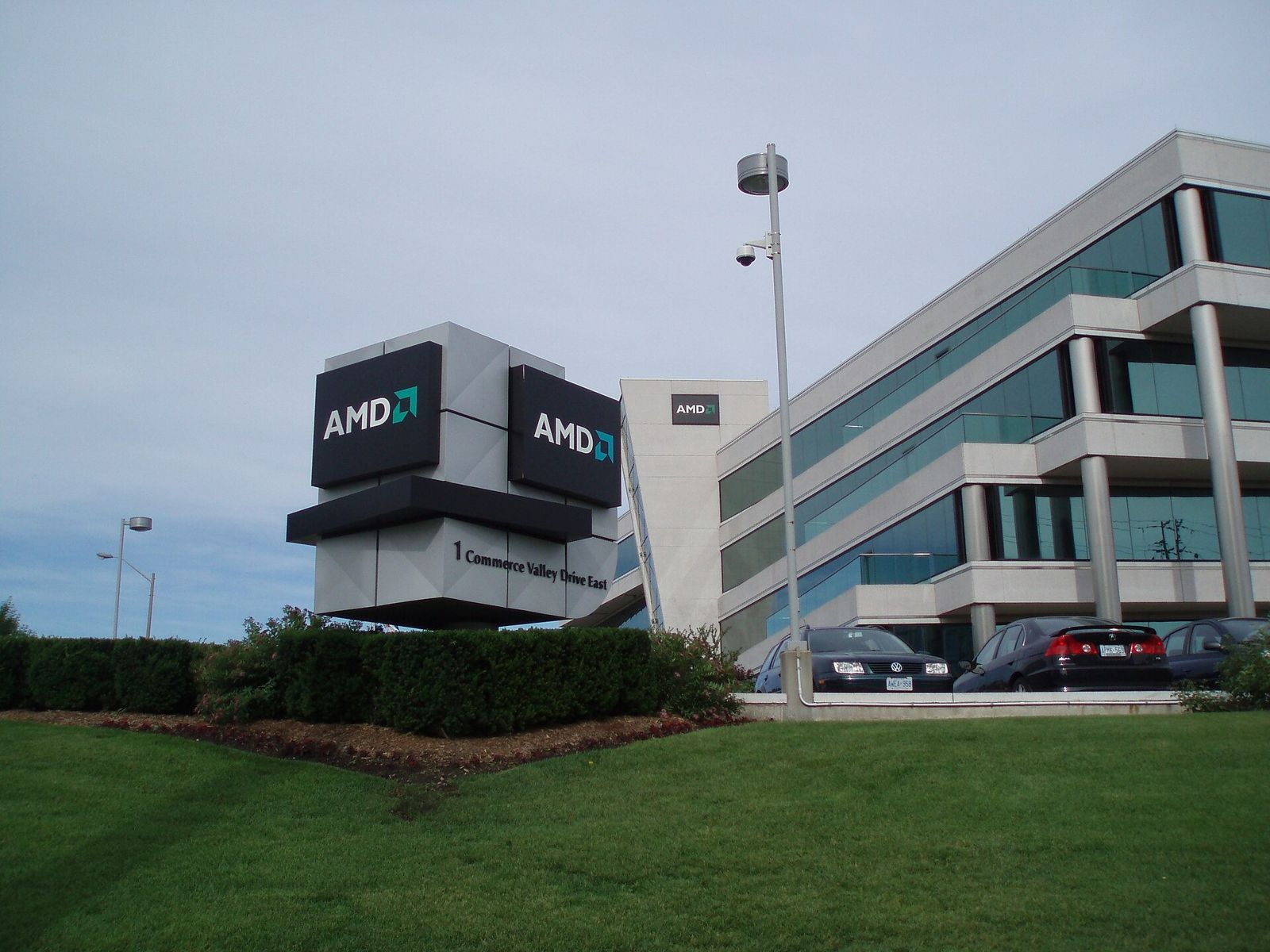 AMD: AMD sign tower in front of the Markham office