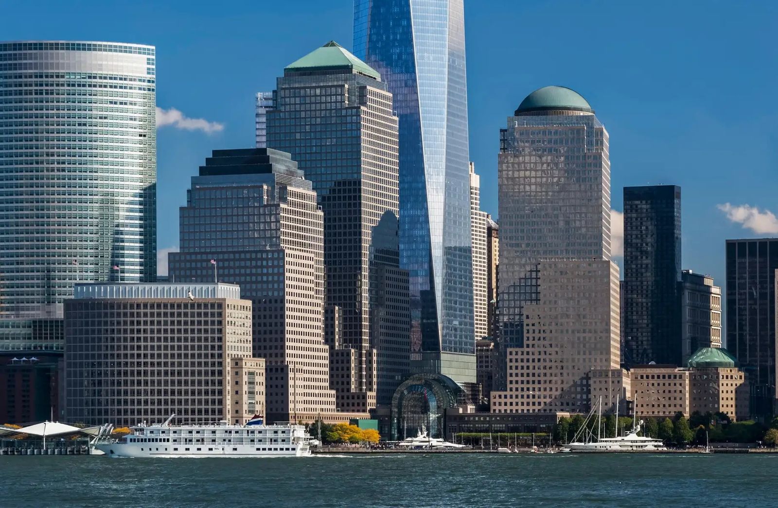 American Express: Brookfield Place towers on the Hudson waterfront