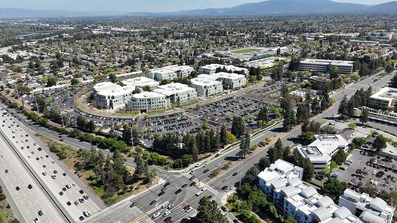 Aerial view of the Infinite Loop campus