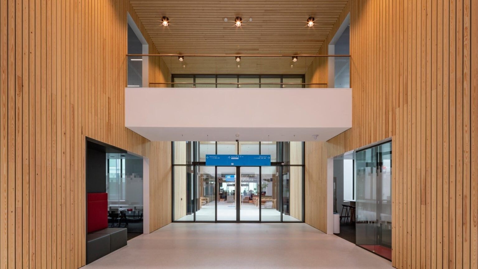 A wood-lined entrance hall