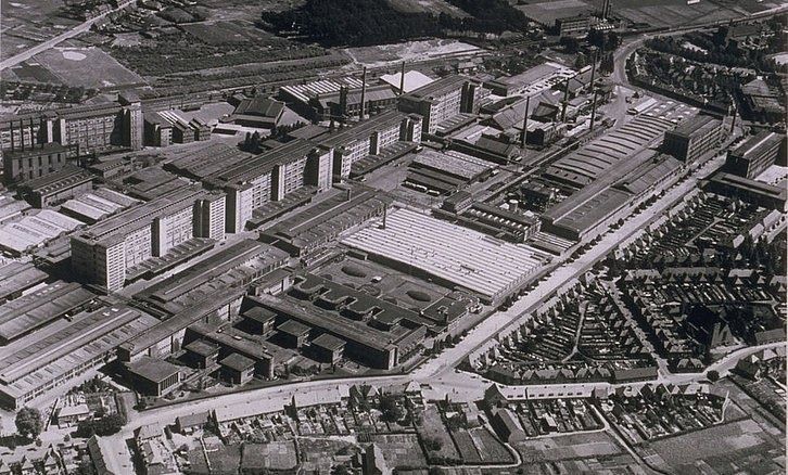 Aerial view of the Philips Strijp factory complex in the 1930s