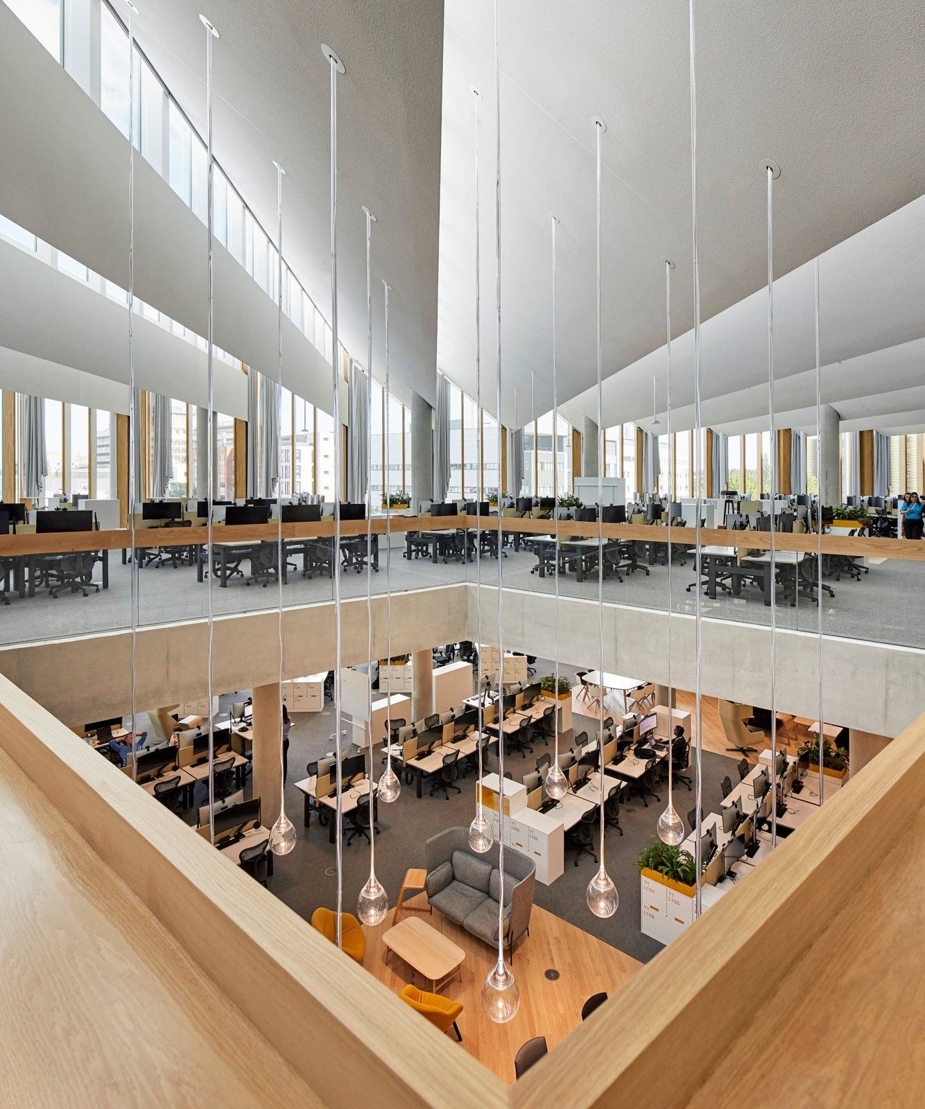 AstraZeneca: Office floor seen from a balcony above
