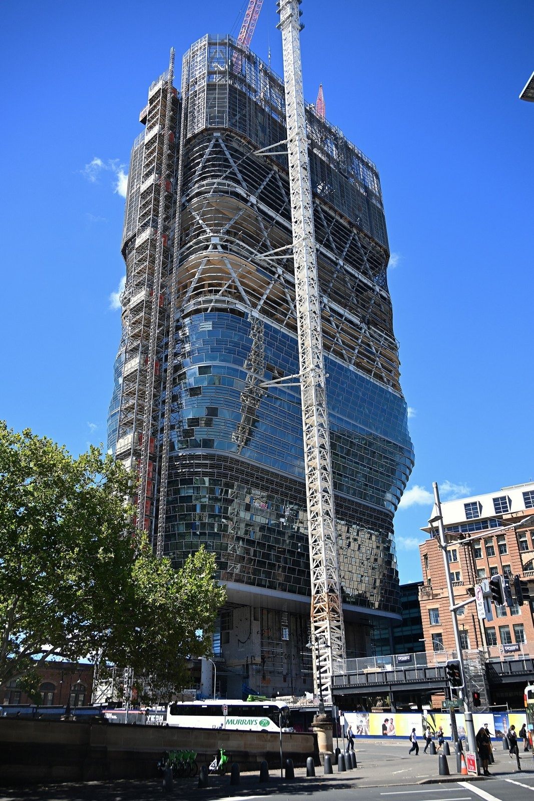 Atlassian: The tower's glass and steel exoskeleton under construction