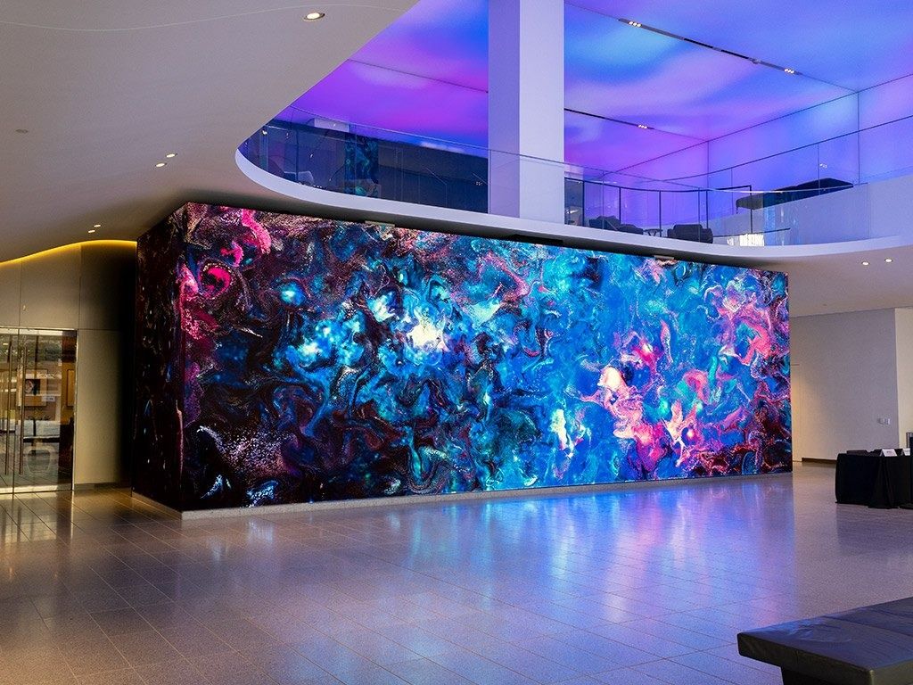 AT&T: Large LED box showing colourful abstract art
