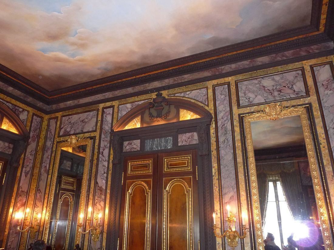 AXA: Marble-panelled room with a painted sky ceiling