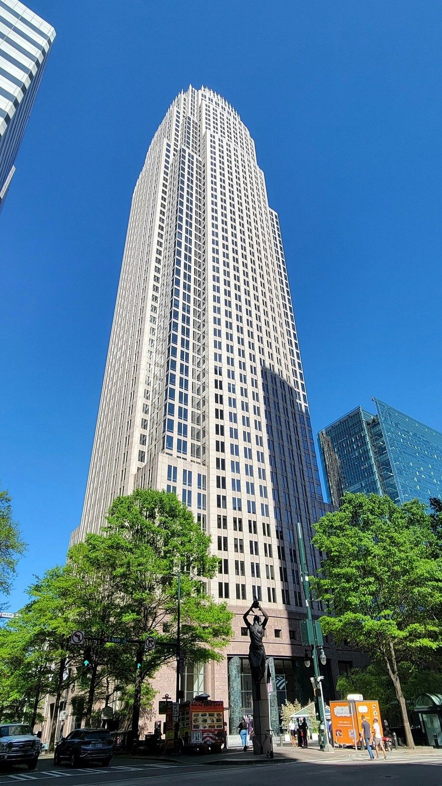 Tall stone tower with a crown in Charlotte
