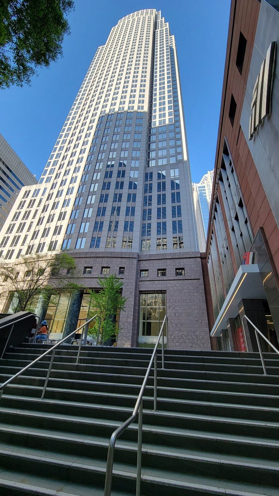 Bank of America: Steps leading up to the tower entrance