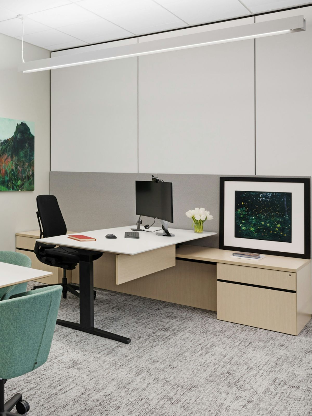 BlackRock: Private office with a standing desk and storage