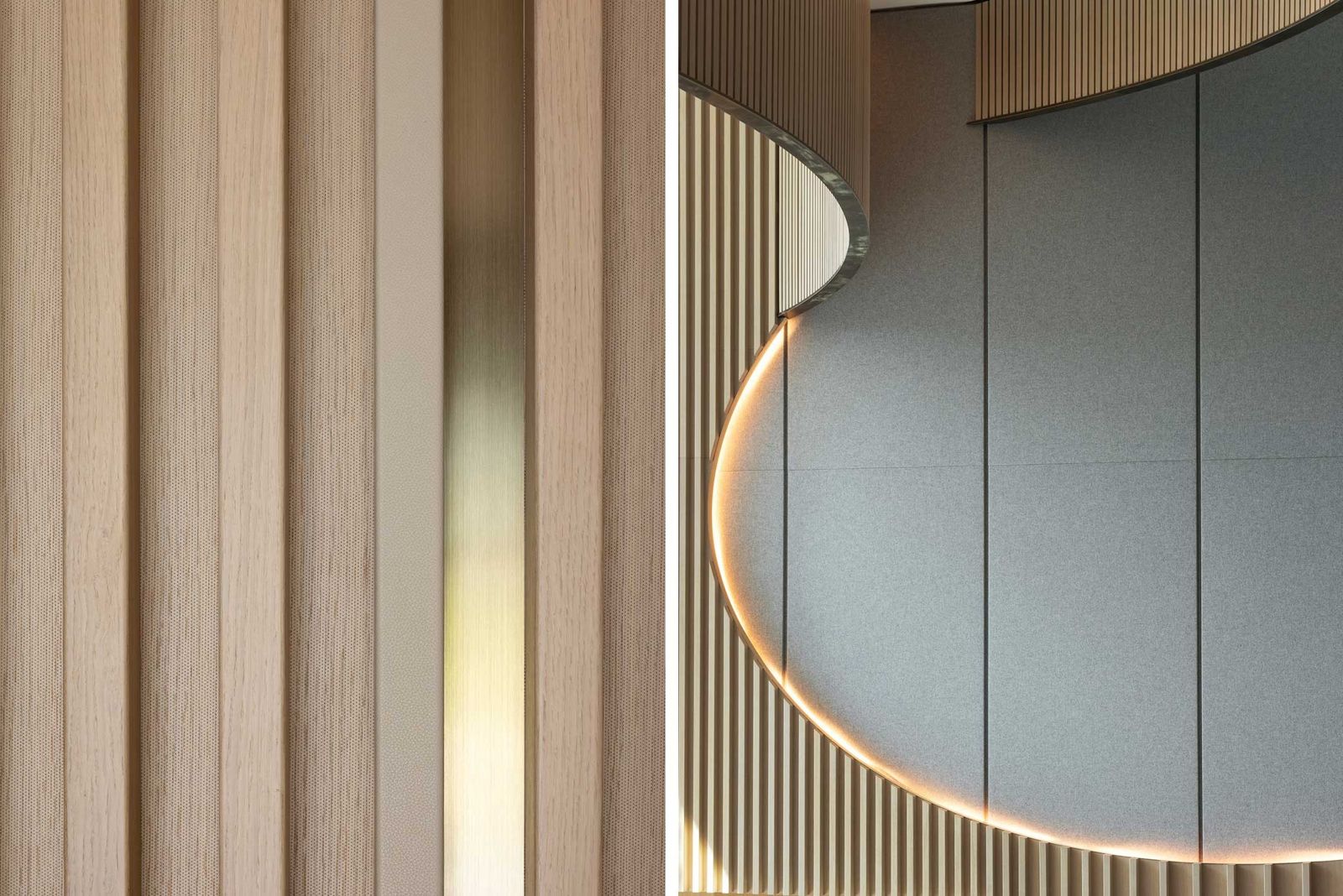 BlackRock: Wood slats and a curved wall panel