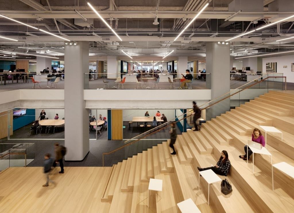 Block: Stepped seating overlooking the floor