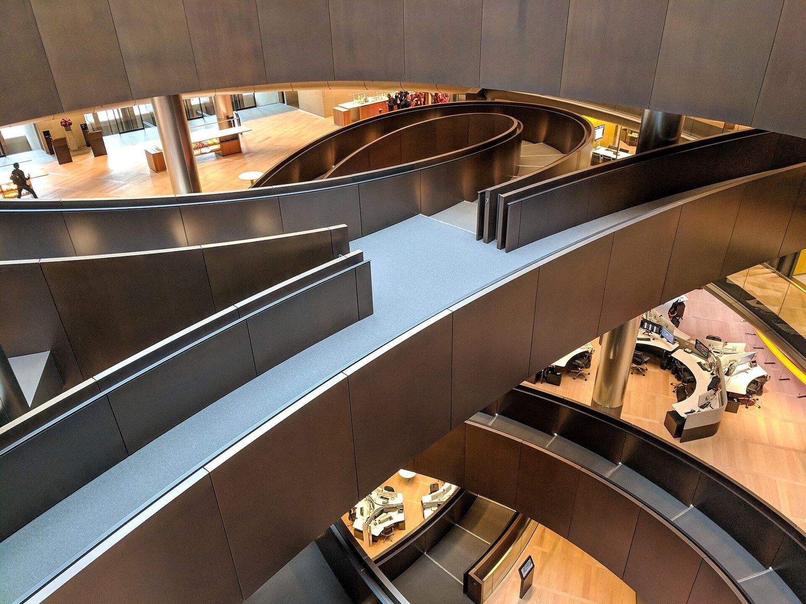 Bloomberg: Looking down the bronze ramp to the floors below