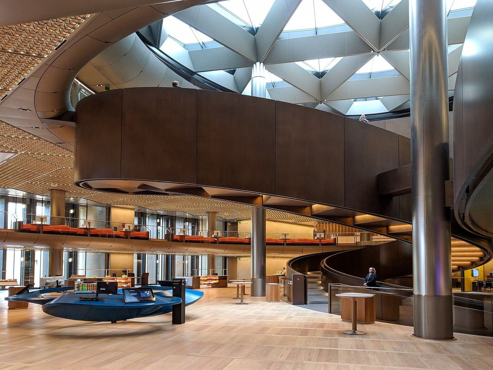 Bloomberg: The spiral ramp beneath a skylight