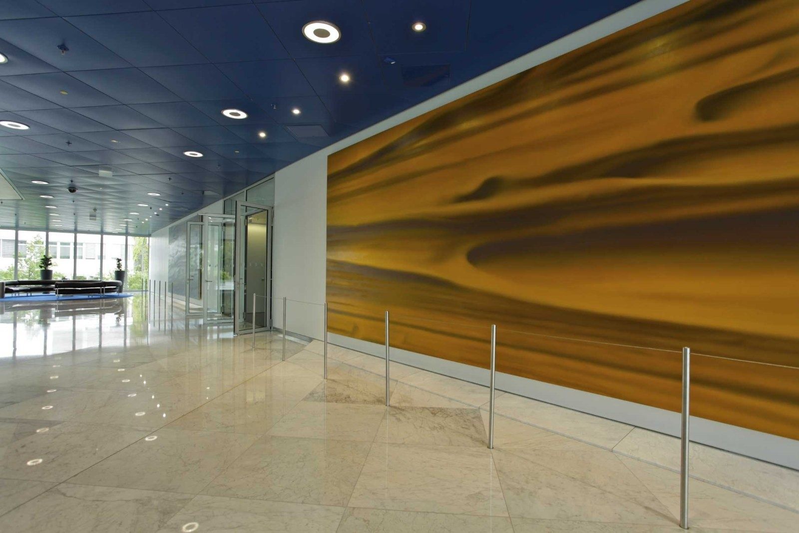 BMW Group: Orange painting along the lobby wall