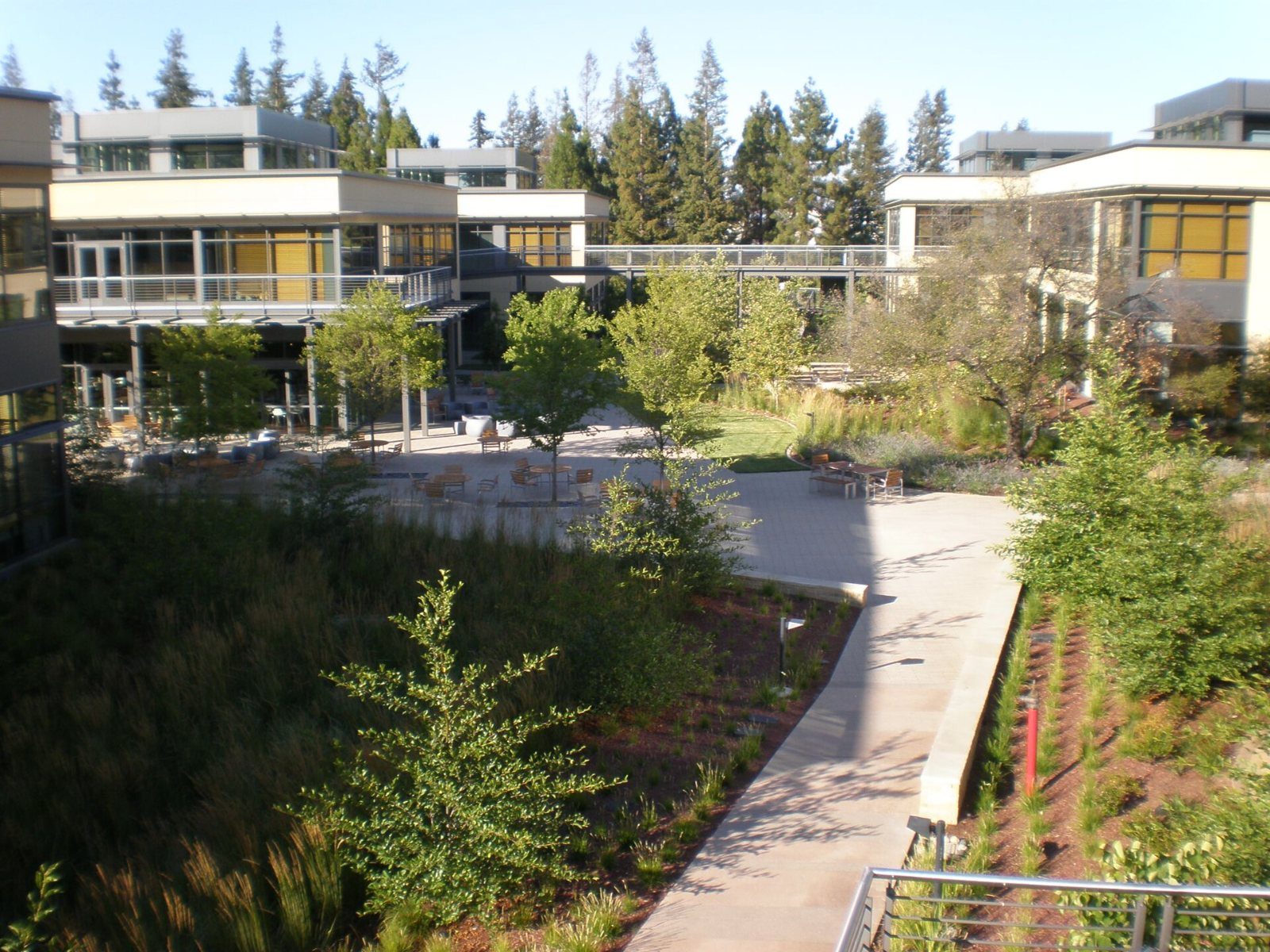 Buildings and gardens on a slope