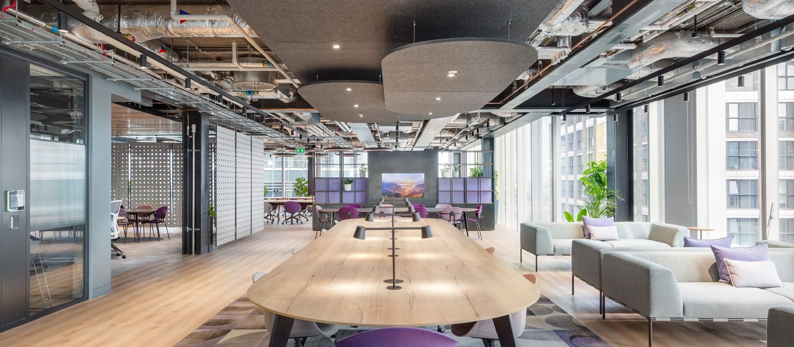 BT Group: Long table and sofas on an open office floor