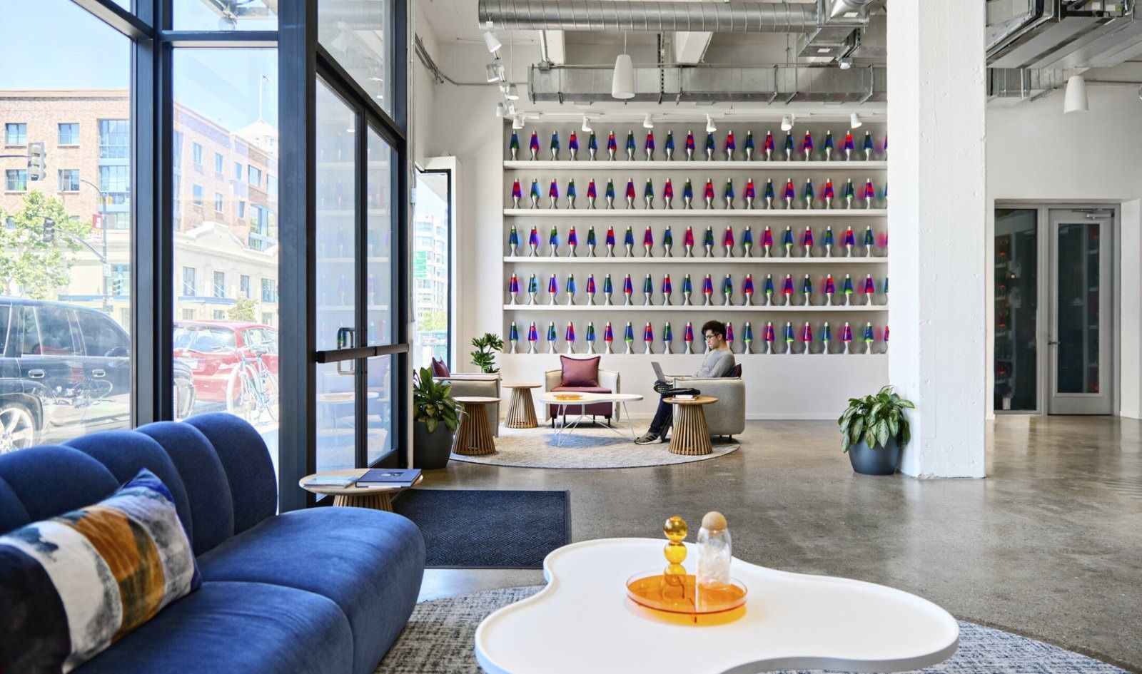 Cloudflare: Lounge seating by the windows
