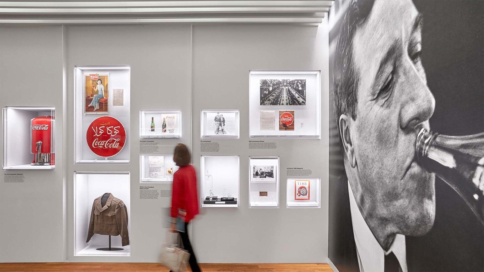 The Coca-Cola Company: Display cases with archive objects