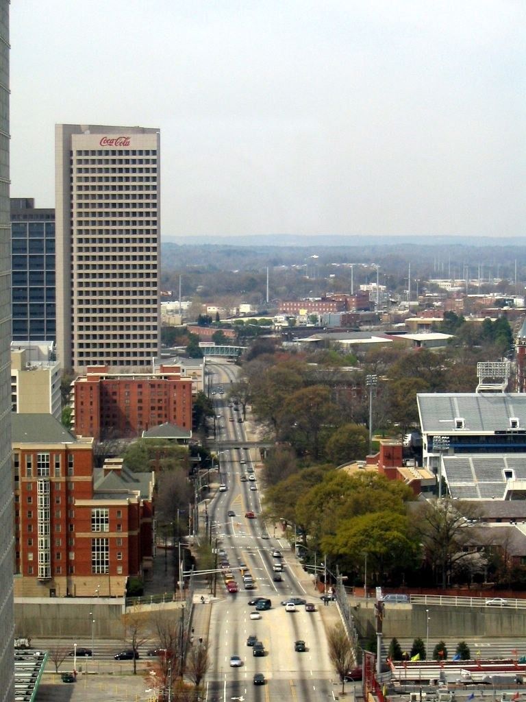 North Avenue with the Coca-Cola headquarters tower