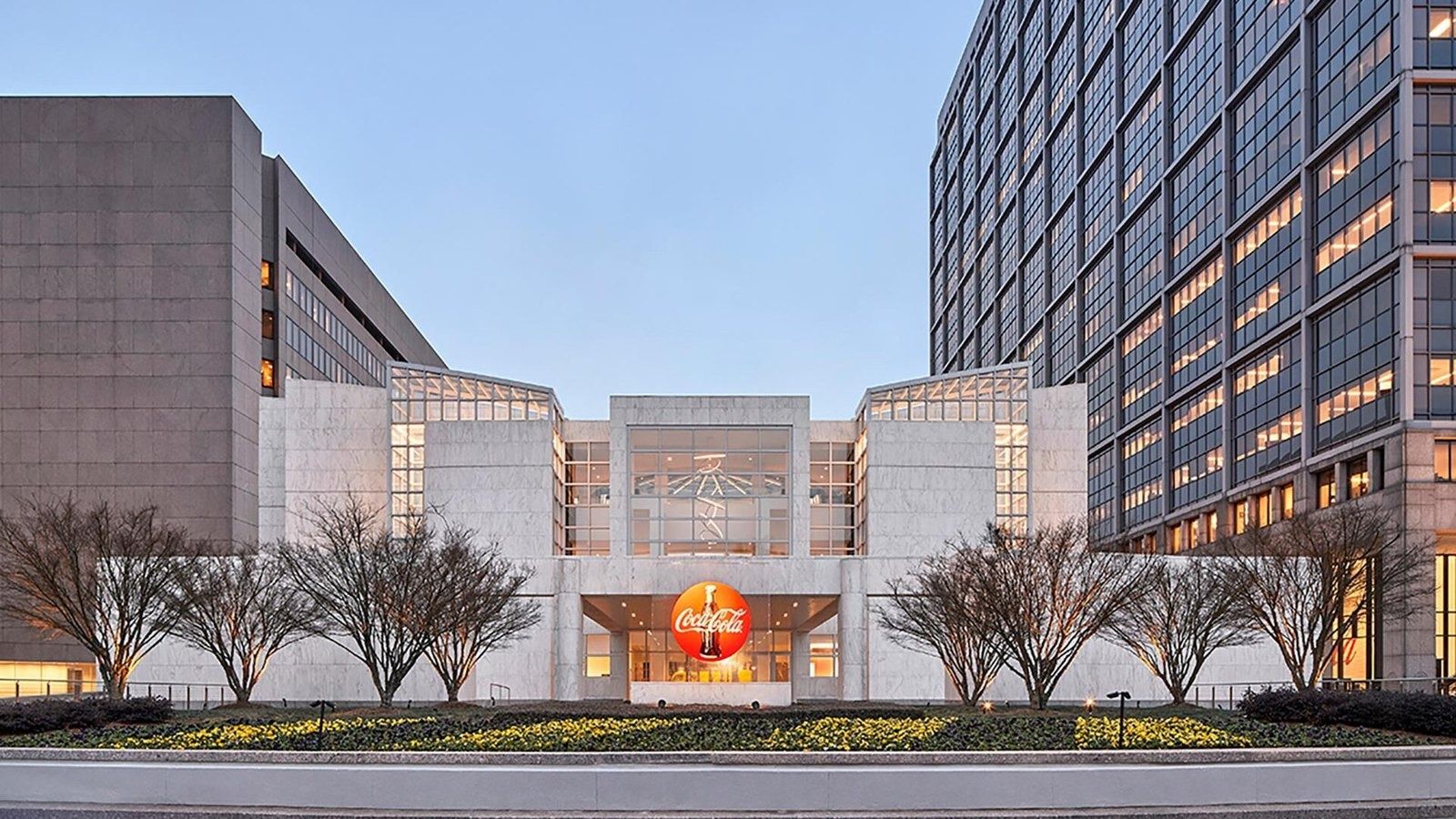 The Coca-Cola Company: The headquarters campus with its glass reception building