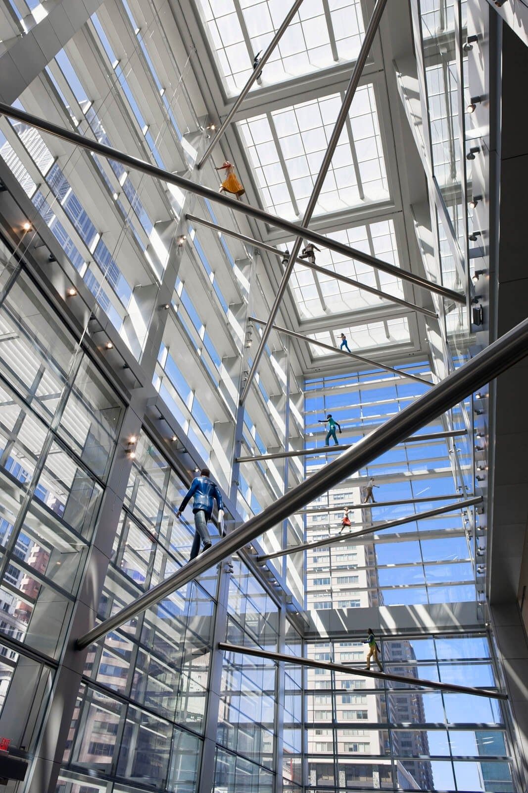 Comcast: Steel and glass roof structure of the winter garden