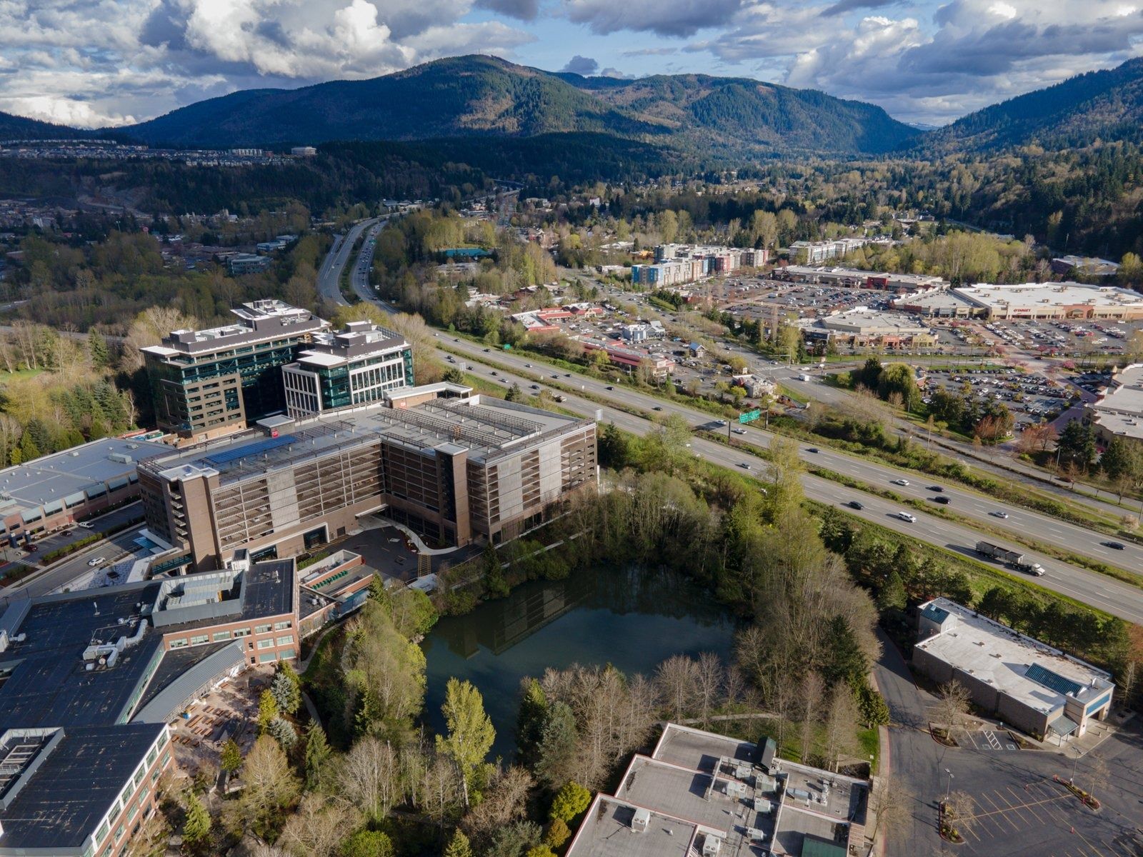 Costco Wholesale: Aerial view of the Issaquah campus