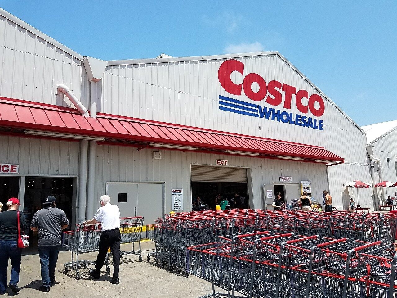 Warehouse entrance with a Costco Wholesale sign