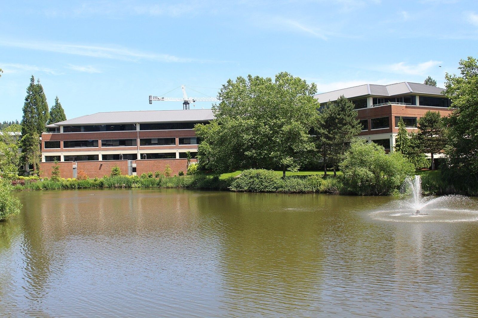 Costco Wholesale: Older headquarters buildings by a pond