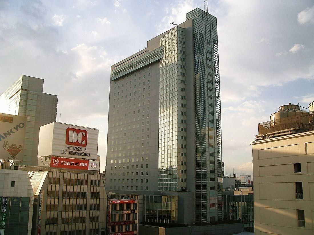 Shibuya Mark City tower rising above the station area