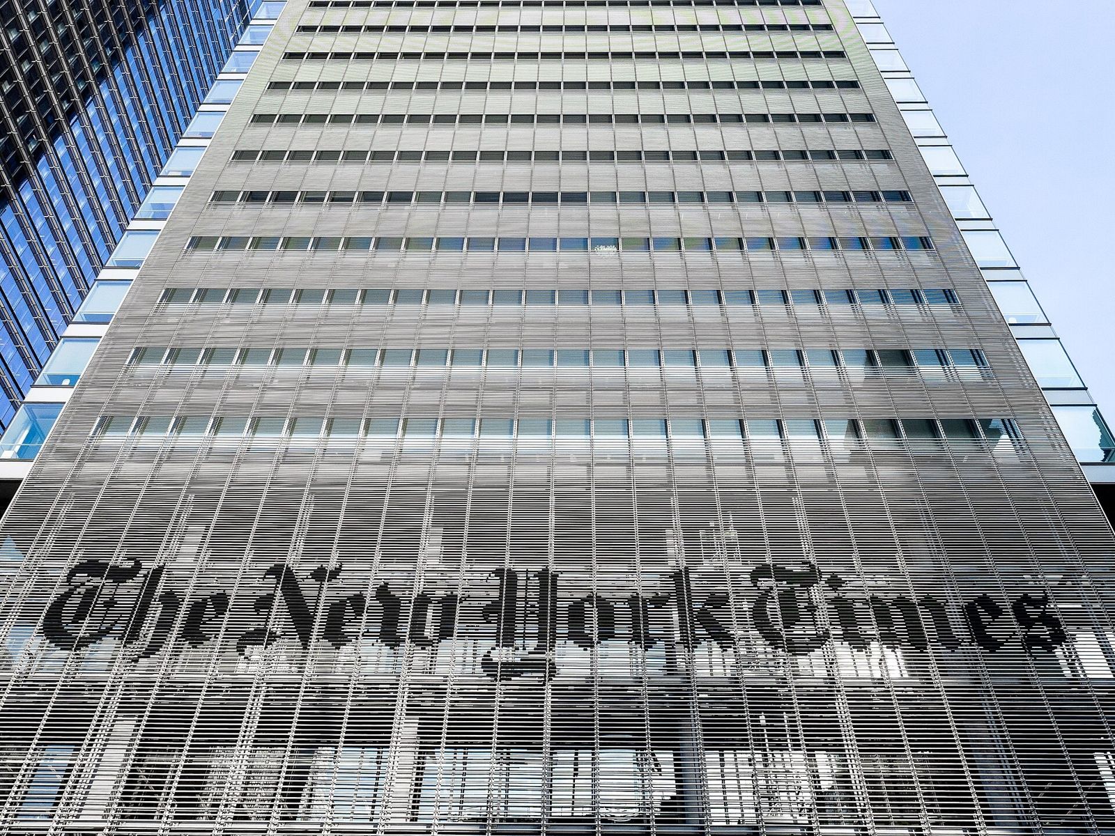 Facade with The New York Times lettering