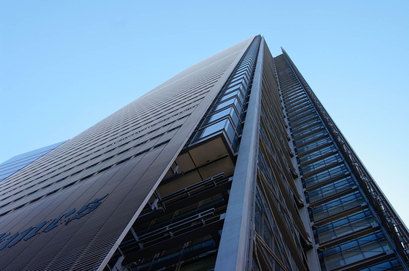 Datadog: Looking straight up the glass curtain wall