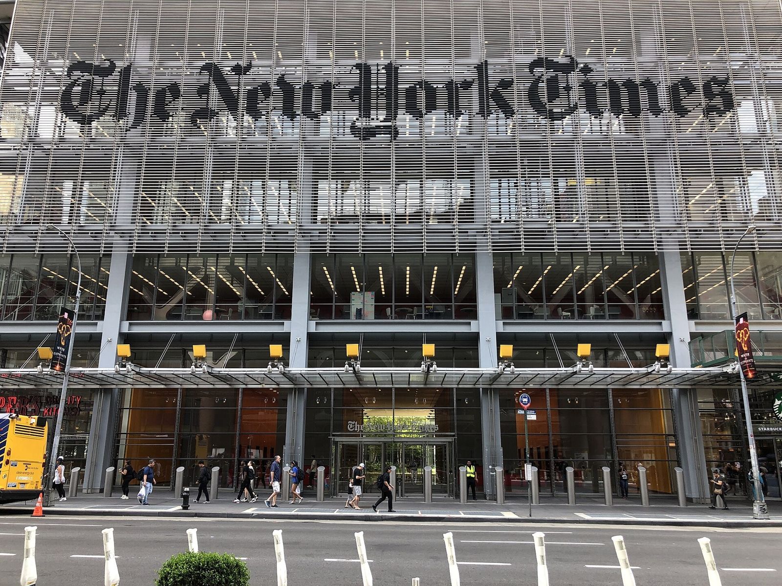 Datadog: The building's front with The New York Times lettering