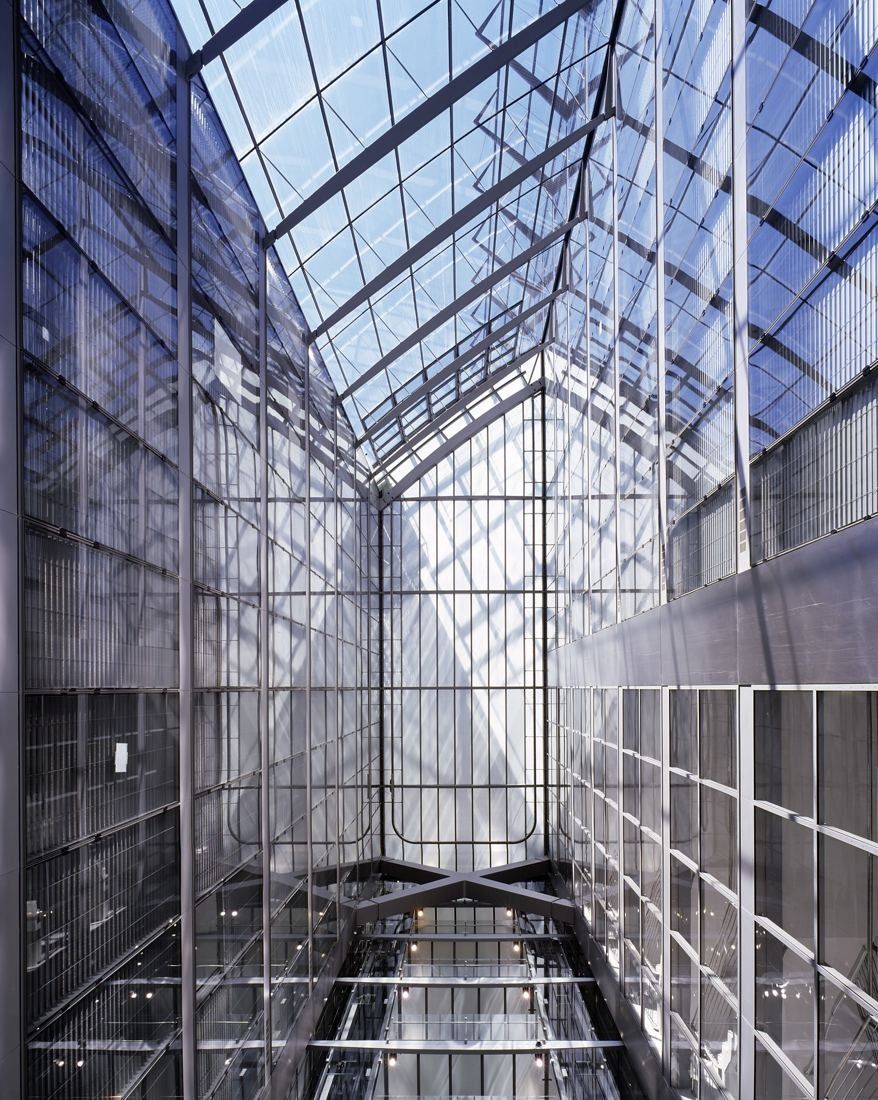 DHL Group: Multi-storey glass void with a pitched glass roof