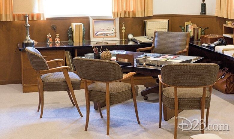 The Walt Disney Company: Walt Disney's restored office suite with wood furniture