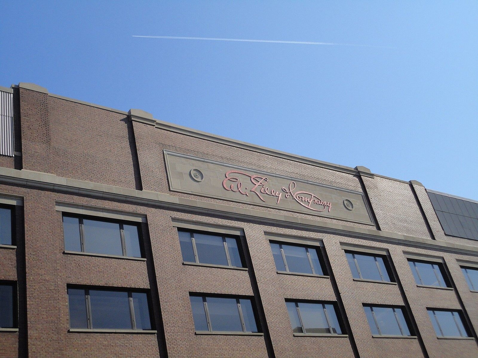 Eli Lilly and Company: A brick building with the Lilly script