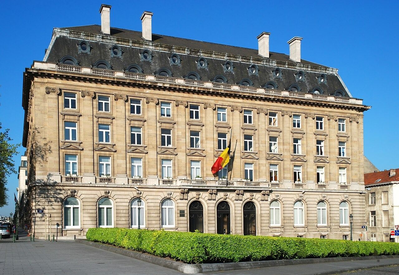 Stately Tractebel head office on Place du Trône in Brussels