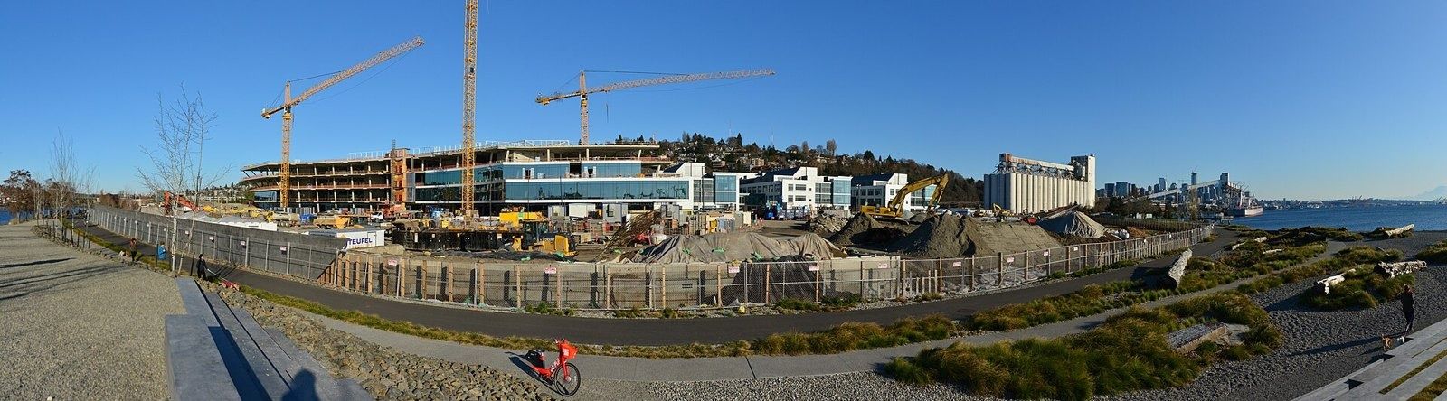 Construction site of the new campus on the waterfront
