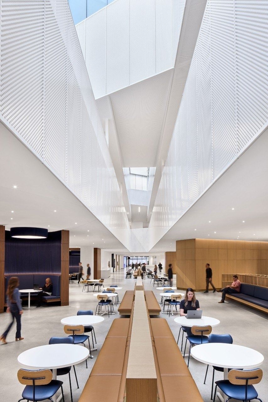 Ford Motor Company: Long table under a skylight