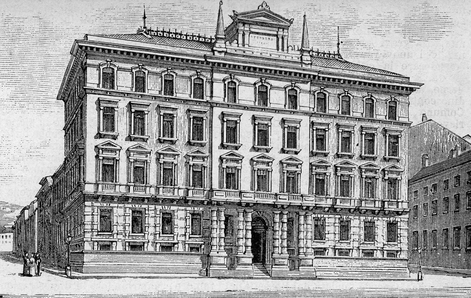 Engraving of the palazzo