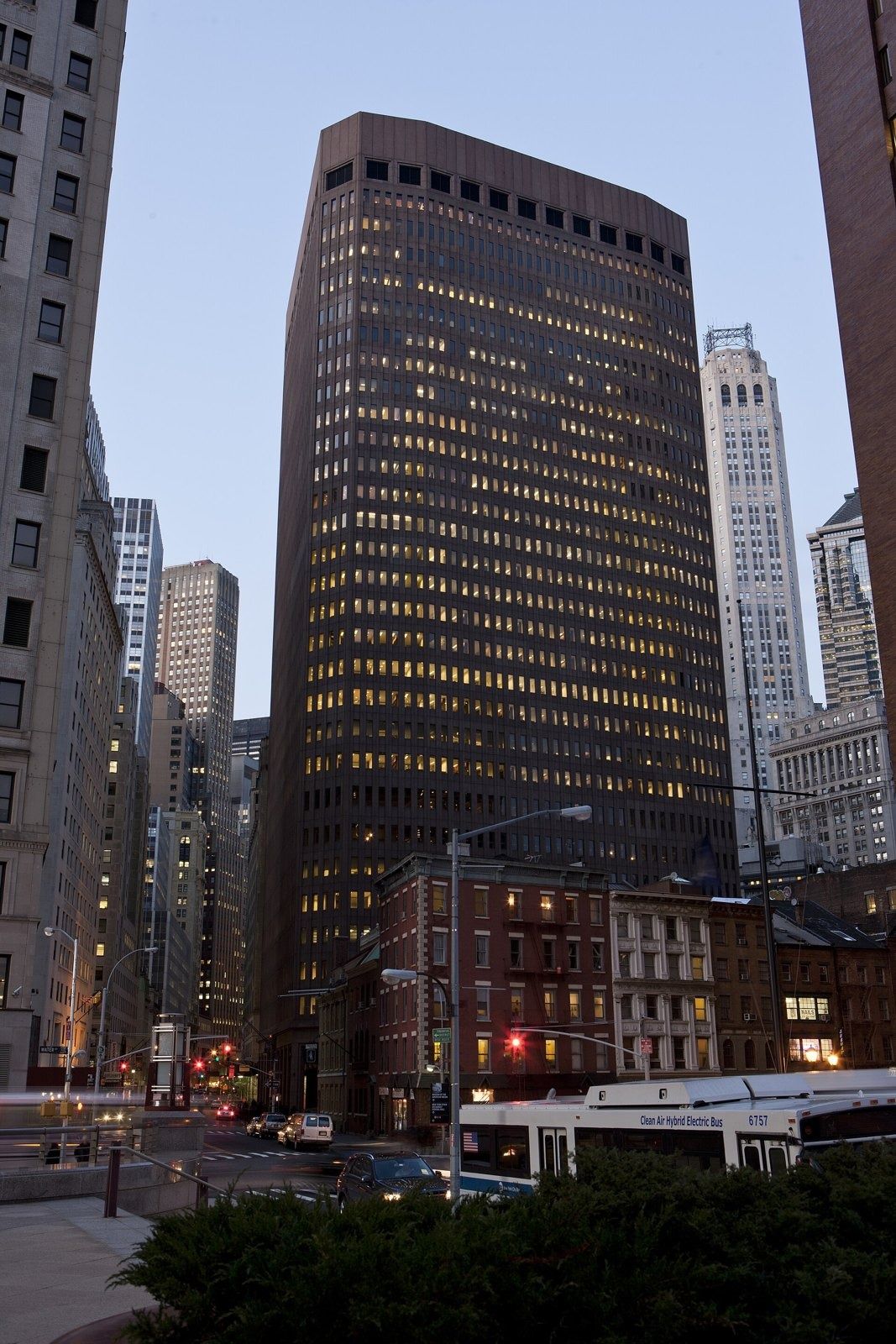 85 Broad Street, a dark brick-and-glass tower