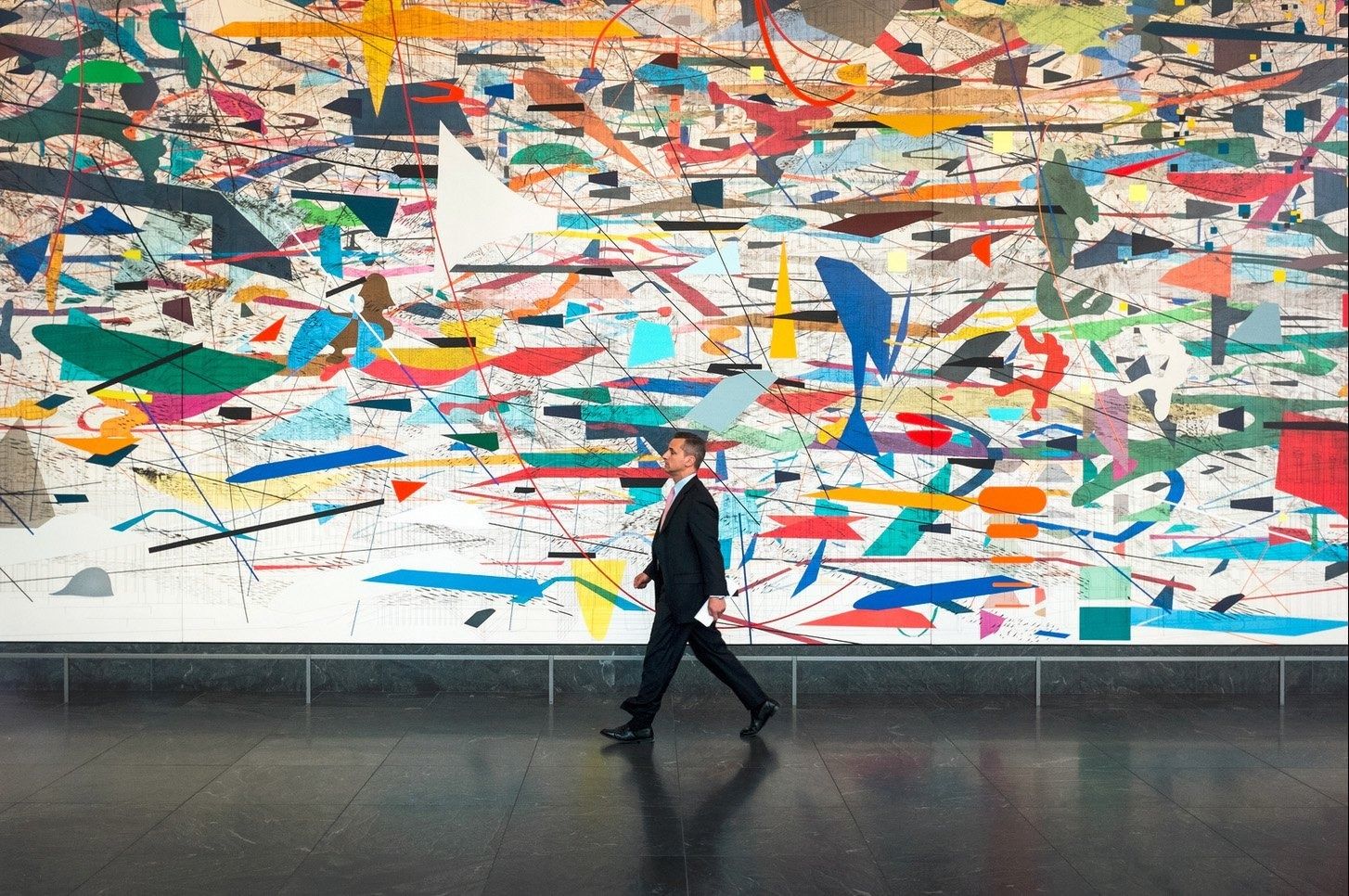 Goldman Sachs: A huge colorful abstract mural in the lobby