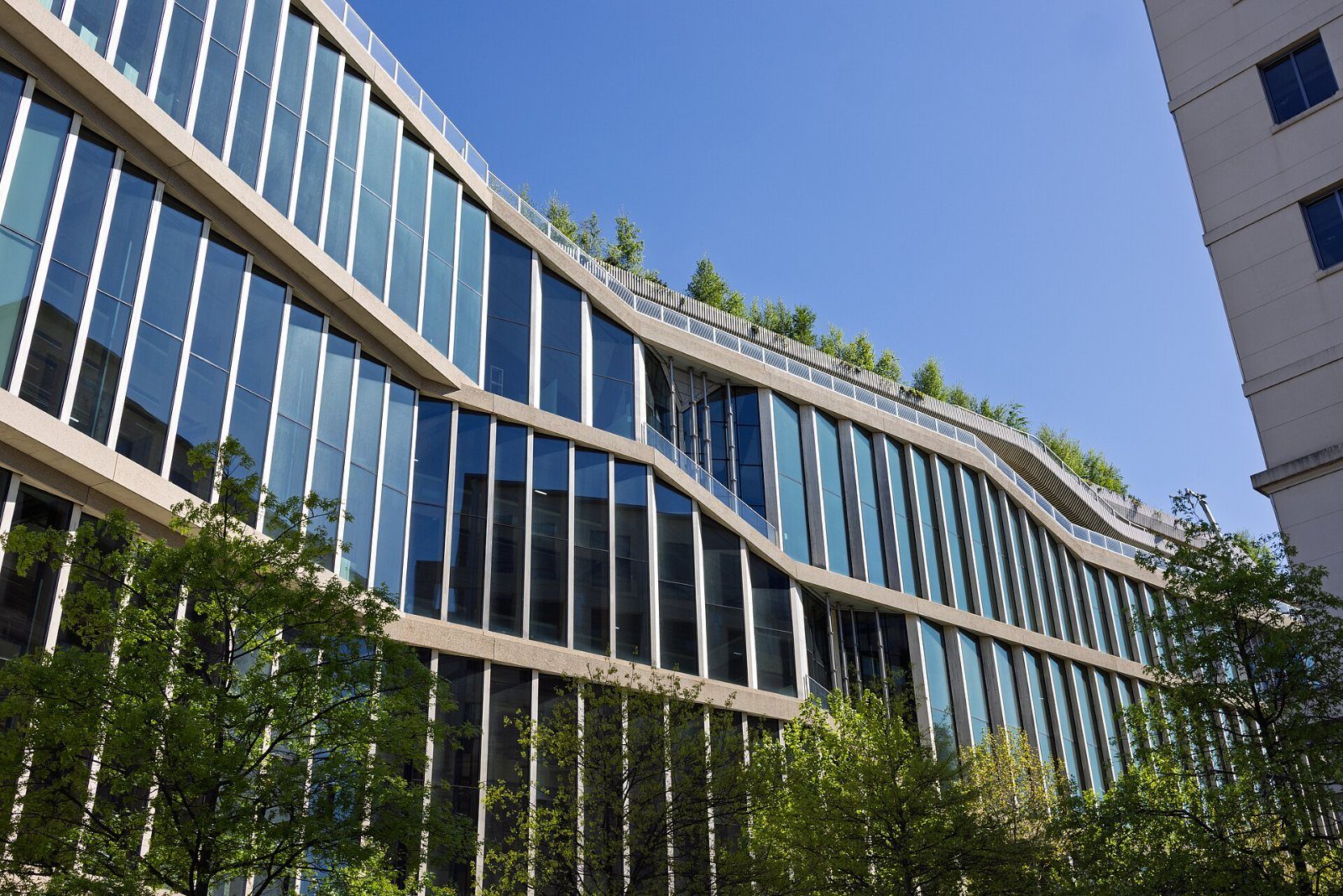 Google: Long building with planted terraces