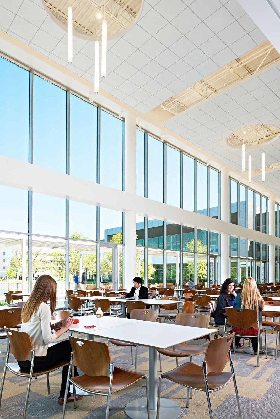 Halliburton: A dining room with tall windows