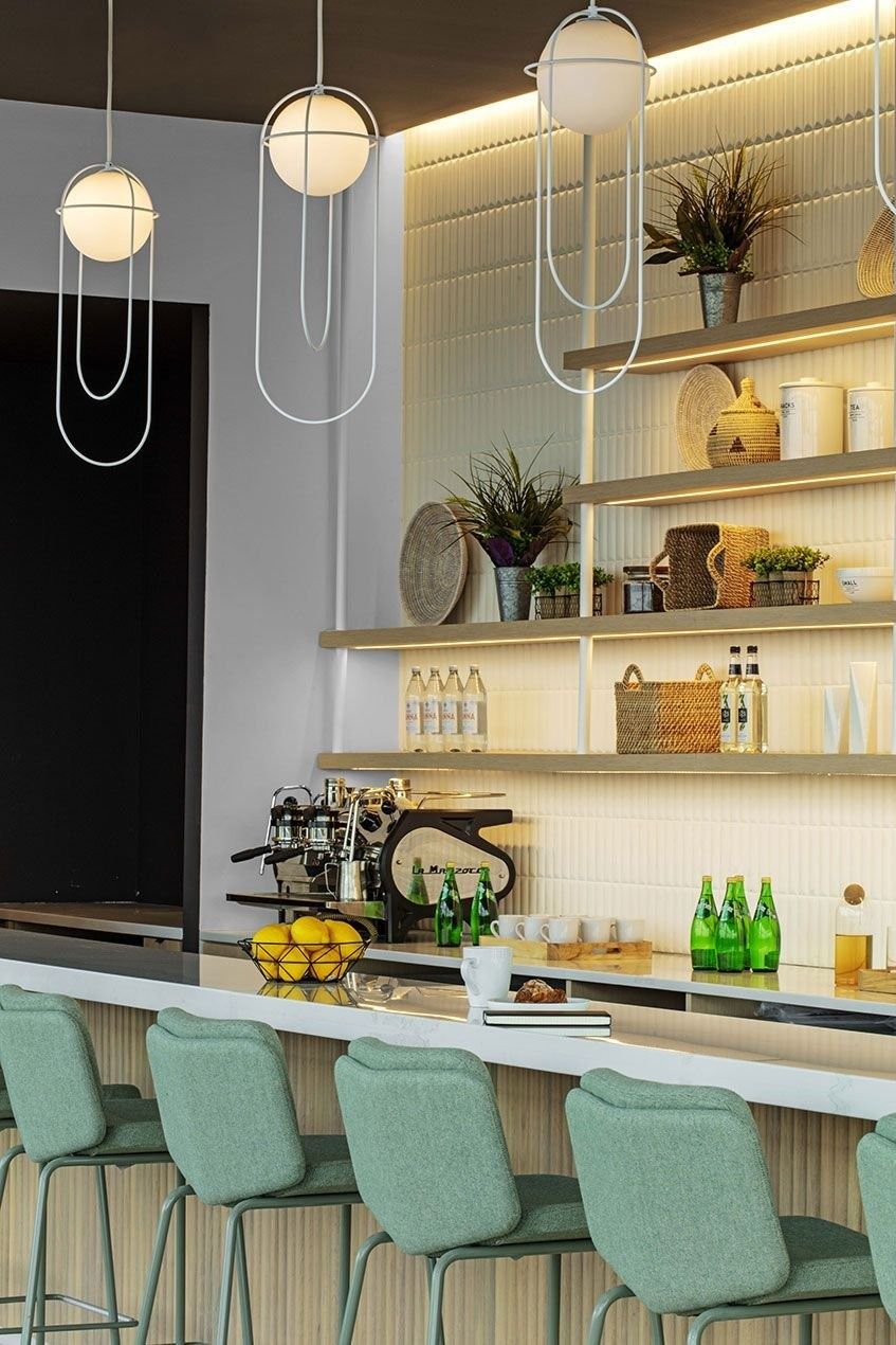 Honeywell: Café bar with mint stools