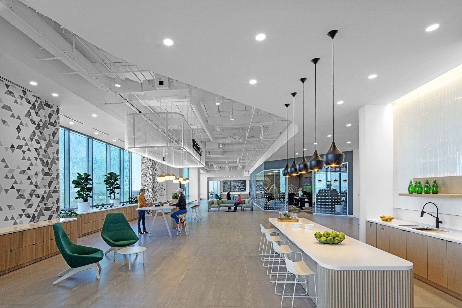 Honeywell: Long kitchen counter by the windows