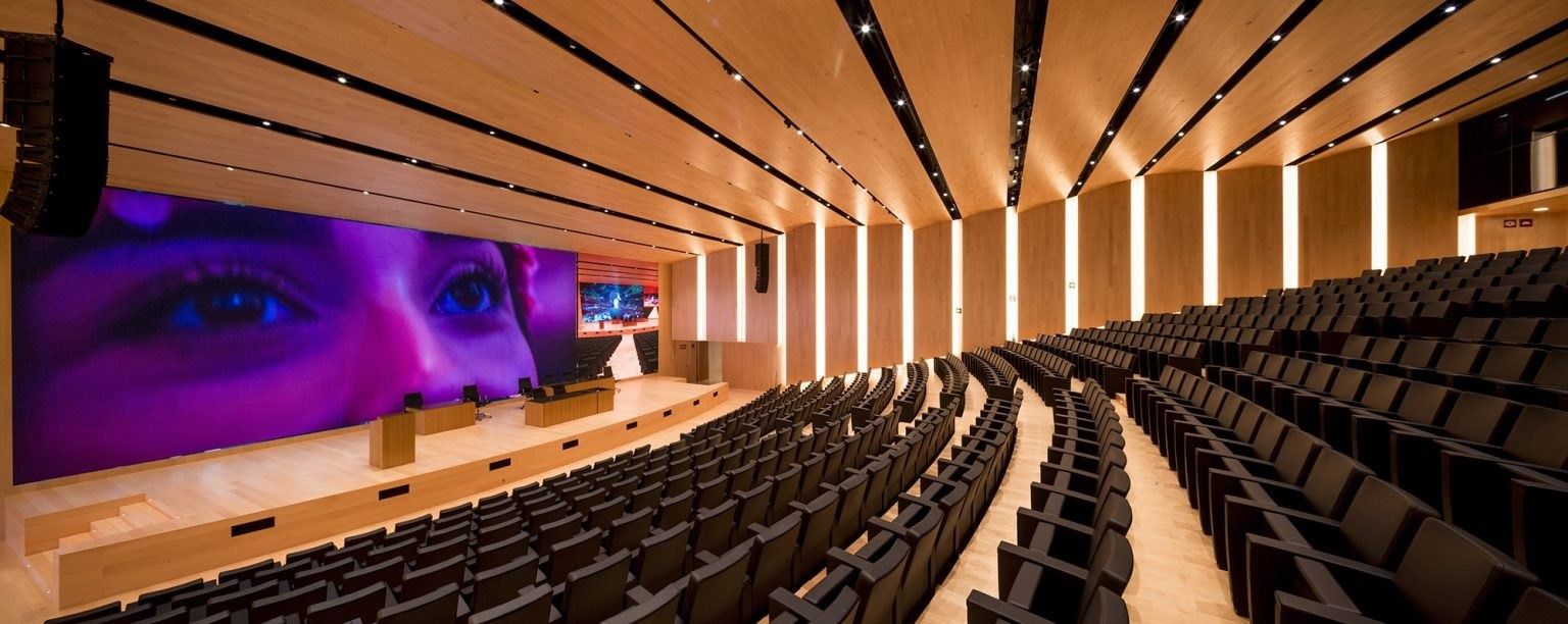 Inditex: Auditorium lit for an event