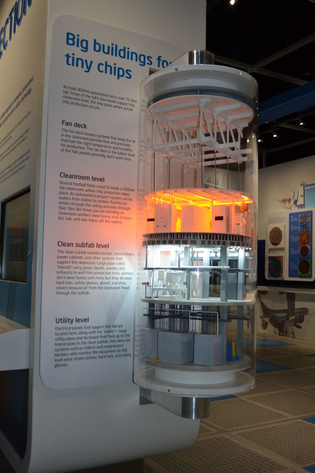 Intel: A lit-up chip-factory model
