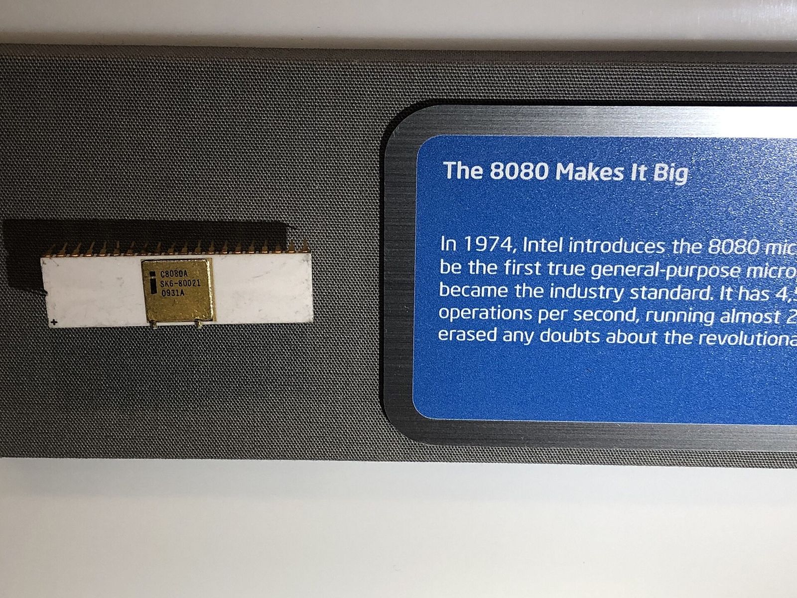 Intel: An Intel 8080 processor on display